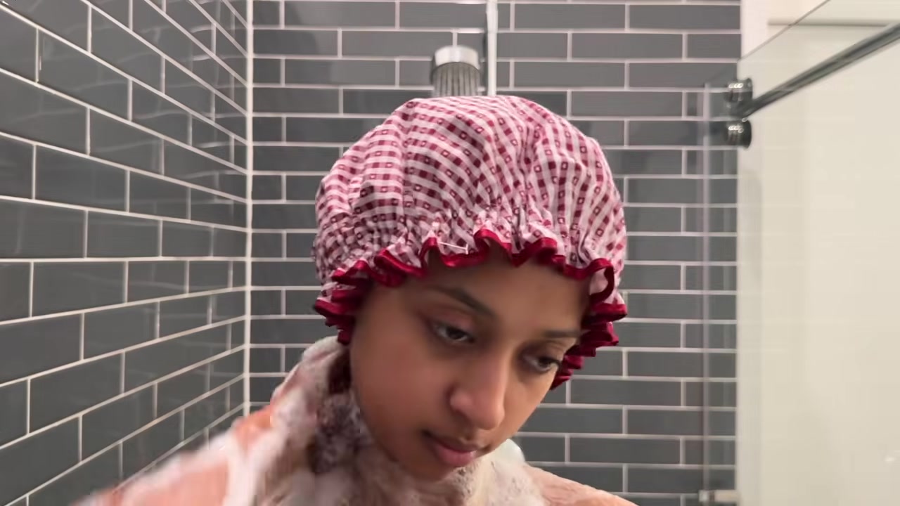 The shower marks the start of Xara’s evening routine.